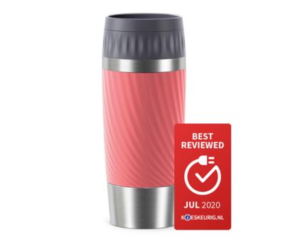 Tefal Travel Mug Easy Twist 0.36 L roestvrijstaal / Koraalrood